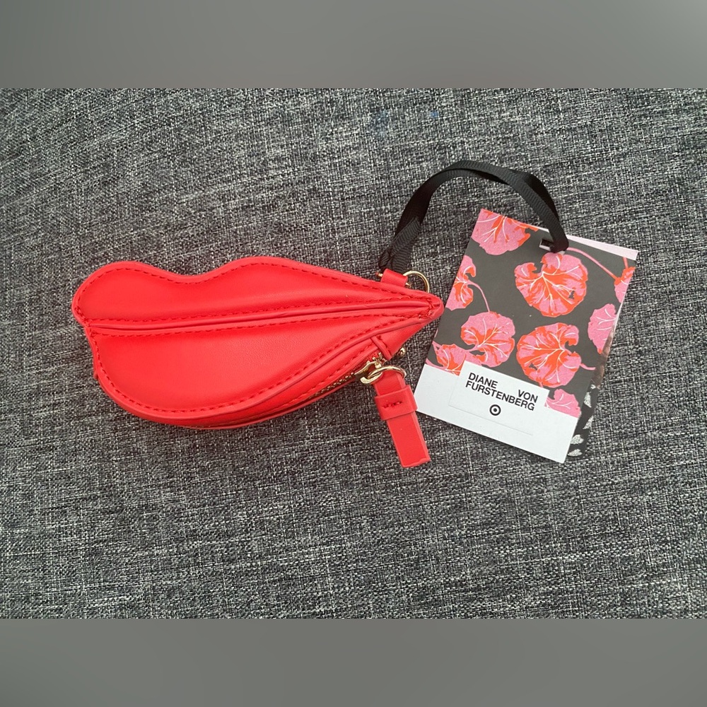 DVF For Target Red Lips Coin Pouch/Bag Charm - NWT
